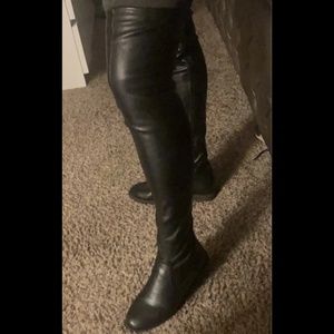 Black leather boots